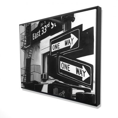 "Signes de New York devant un appartement" sur toile