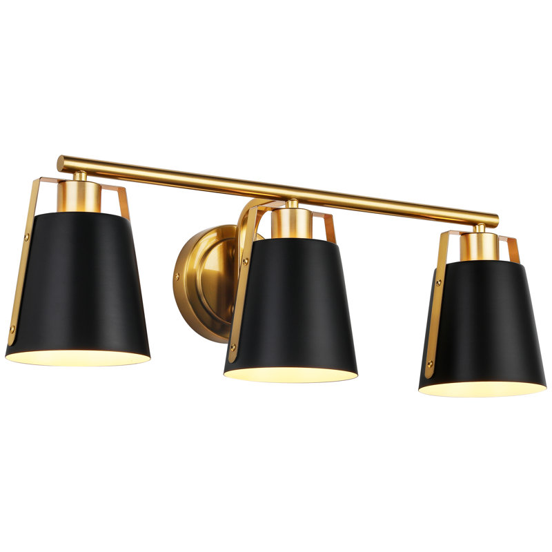 Éclairage pour salle de bain 3 lumières, Noir