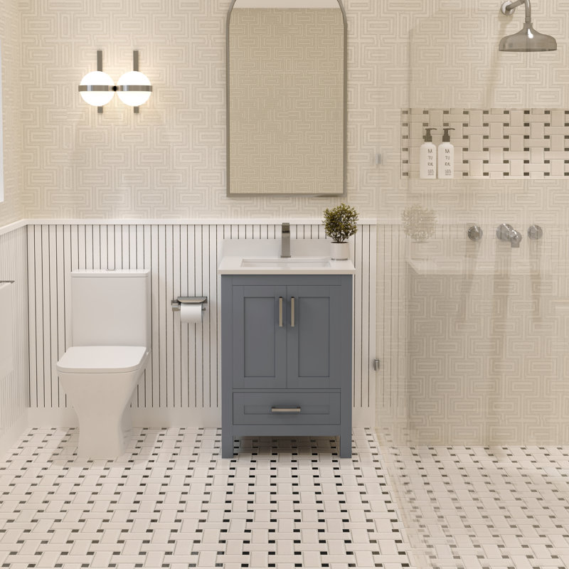 Base de meuble-lavabo 23 po Rooh seulement, Gris anthracite