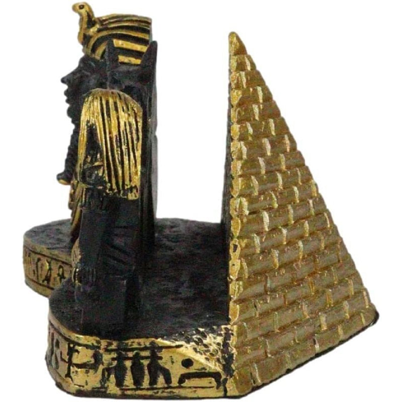 Figurine Eduartina, ancienne statue égyptienne, pharaon, pyramide Anubis et Horus