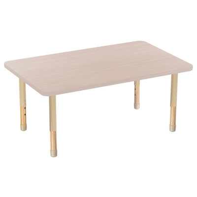 Table rectangulaire 30 po x 48 po thermofusionnée avec pieds réglables en bois massif - sable asiatique / sable / naturel