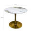 Table de salle à manger ronde en marbre veiné avec piètement doré pour quatre à six personnes dans les cuisines modernes-1440990035