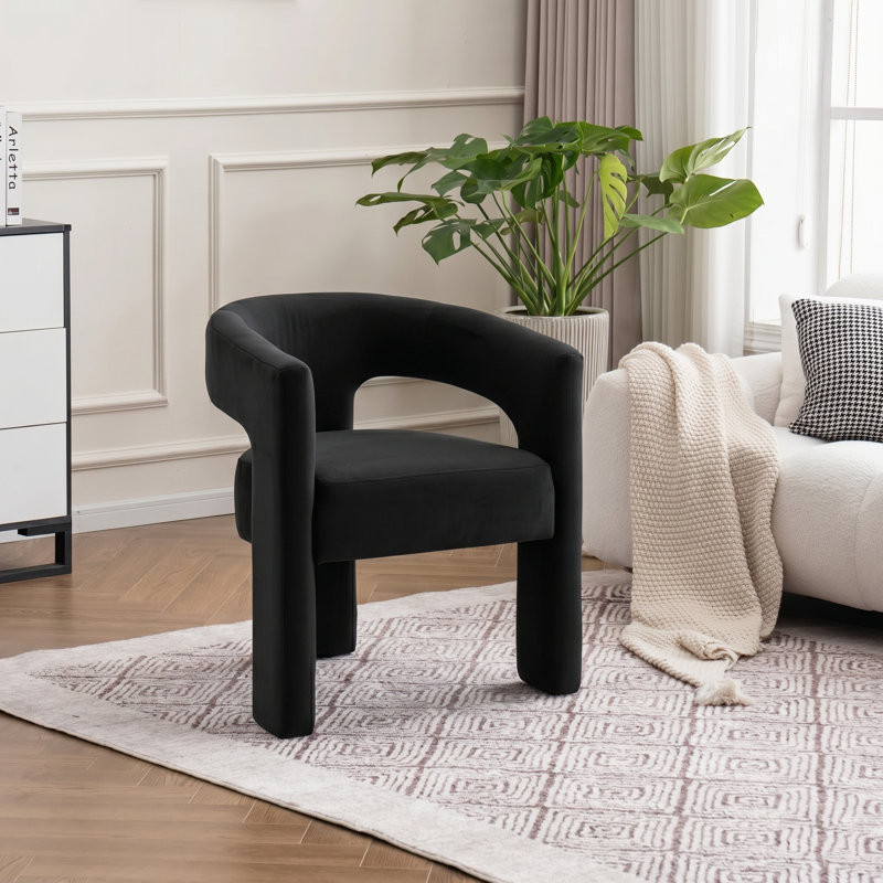 Fauteuil en velours, Black