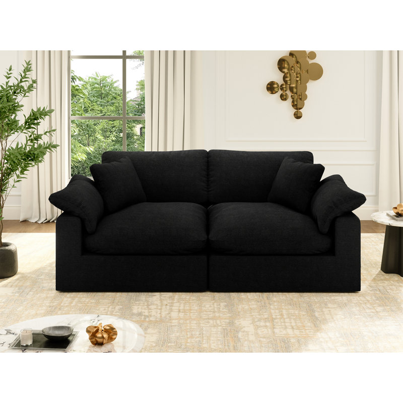Canapé Rawls, canapé modulaire Cloud, Noir