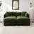 Modern Chenille Loveseat Sofa Couch With Ottoman-1360277077-1360277072