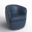 Fauteuil demi-tonneau pivotant 100% cuir italien Crandell-804777103