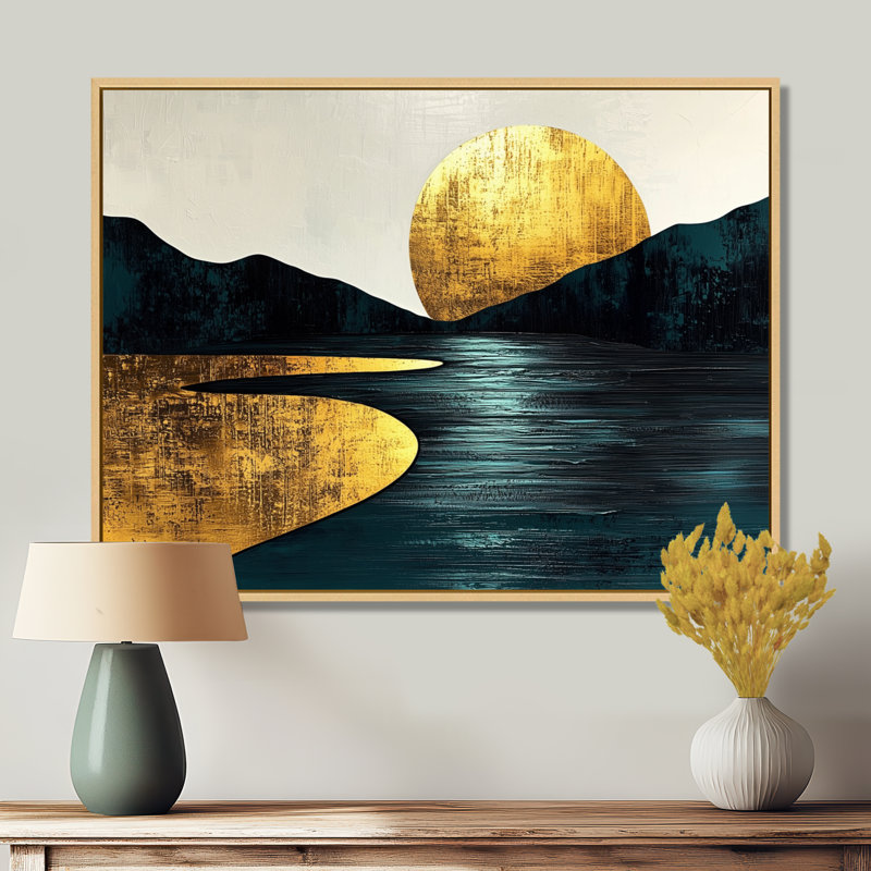 Randles Quiet Bold River dans la collection Emerald Gold Harmony II - Forest River Mountains, fresque murale, Toile tendue