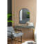 Miroir arqué noir avec cadre en métal robuste pour cadre de décoration de hall d'entrée de chambre à coucher, convient à différentes pièces