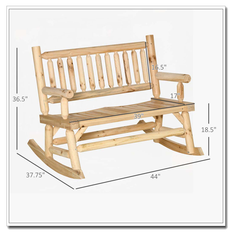 Chaise berçante en bois pour 2 personnes