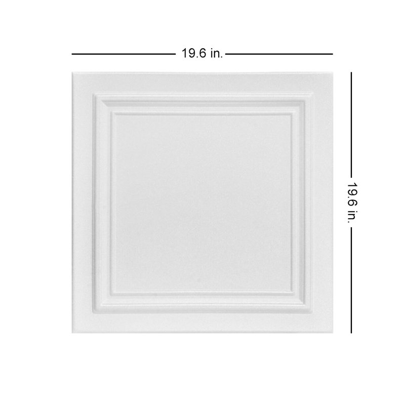 Carreau de plafond en polystyrène à collage 1,6 pi x 1,6 pi Line Art