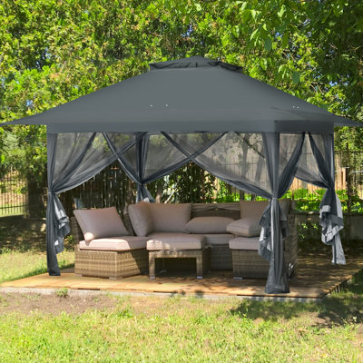 Pop up Patio Gazebo 13 Ft. W x 13 Ft. D Metal Patio