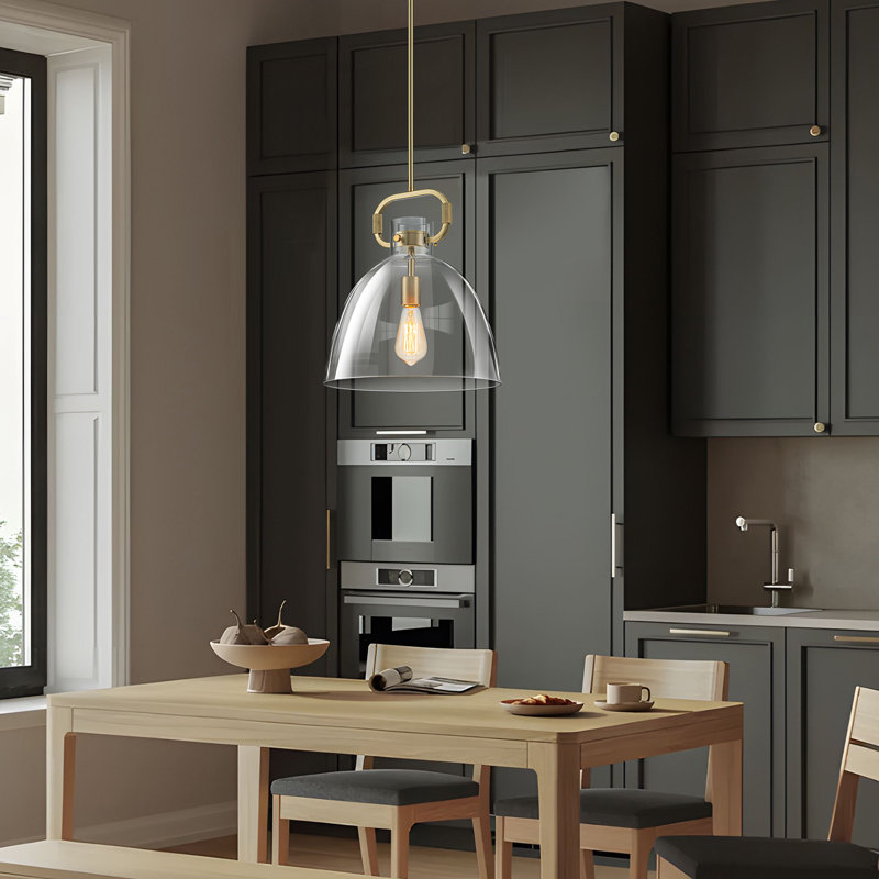 Rooker 1-light Industrial Pendant Light With Clear Glass Shade