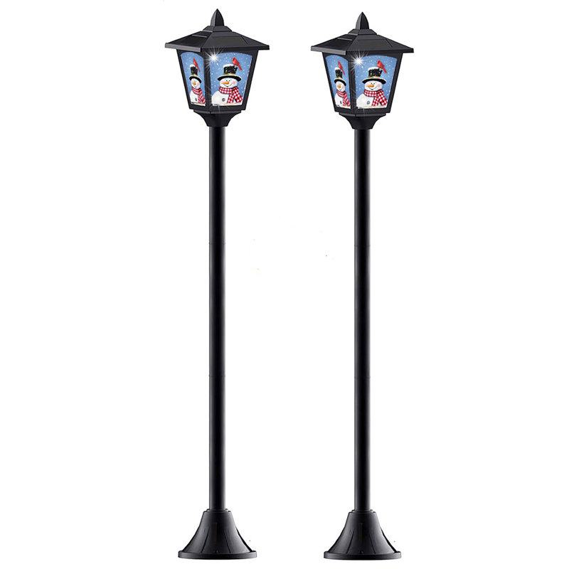 2-pack Santa's Sleigh Solar Christmas Lights, Outdoor Holiday Decor With Reindeer & Snowflake, 40" Auto-dimmer Stake, Waterproof Yard & Garden Lights