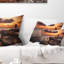 Coussin lombaire de plage coucher de soleil avec ancien ruins