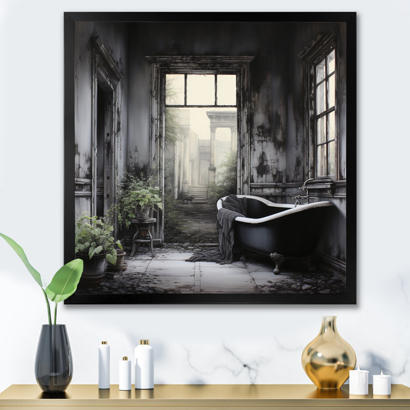 Minimalisme, bain de sérénité I sur toile, H 30 po x l 30 po x P 1 po, Cadre simple noir