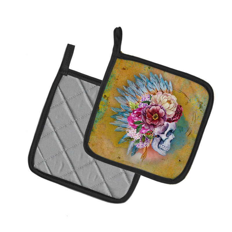 Cuisinier poignée de crâne caroline de la fête des fleurs mortes
