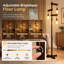 Lampadaire industriel en bois noir et naturel de 173 cm (68 po) avec trois lumières et variateur