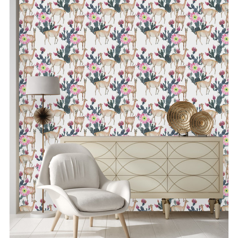 Peel & Stick Floral Tile, 2.08' W x 10.42' L