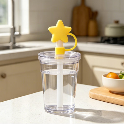 Water Bottle Silicone Straw Cover  Star Shaped Dustpro Of Straw Cap Reusable Flexible Lid For Tumbler Cup Water Bottle Leaks Proof Accessories Dishwasher Safe