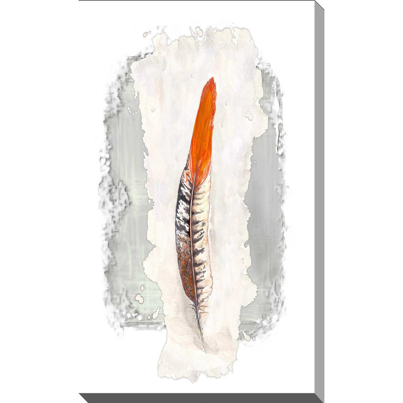 «Simple FeaTher II», reproduction de peinture à l'aquarelle, H 30 po x l 18 po x P 1 po, Toile tendue