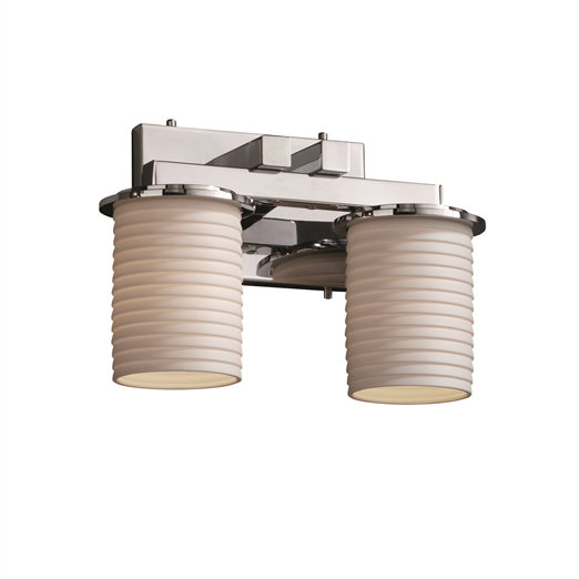 Éclairage pour meuble-lavabo 2 lumières droit Katya, Chrome poli, Vagues