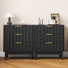 Commode 3 tiroirs avec panneau cannelé