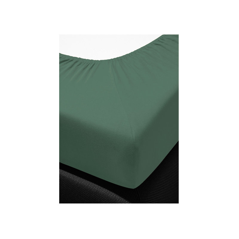 Kilyan Cotton Blend Jersey Knit Fitted Sheet, European Double (140 x 200cm), Green