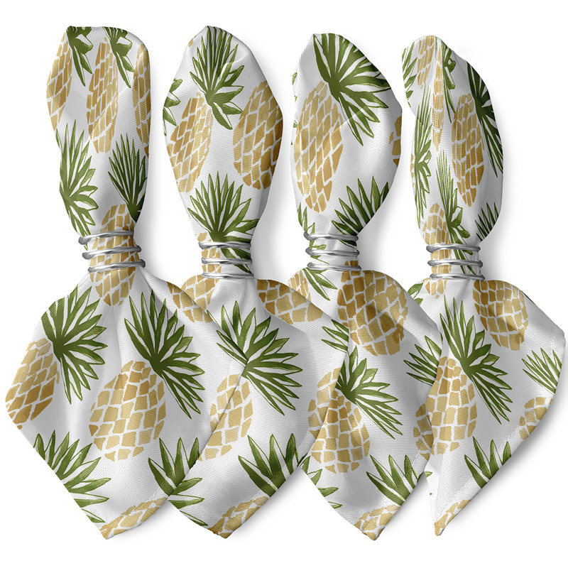 Lumberton Polyester Floral Square Napkin, Green
