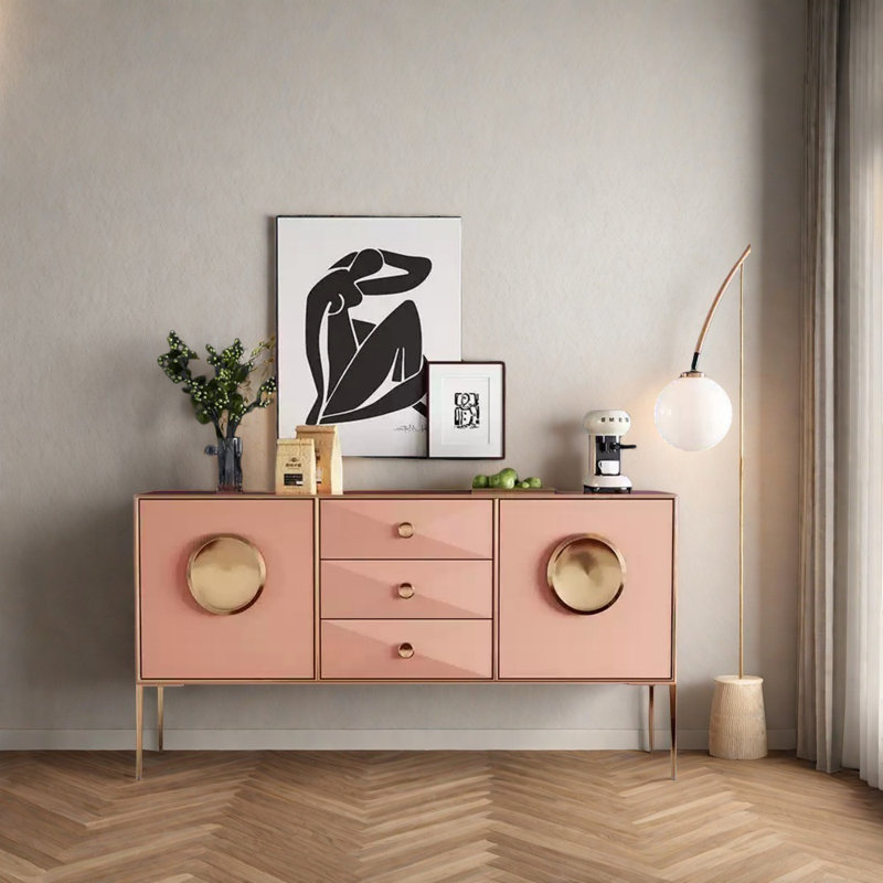 Buffet haut de gamme, H 35,43 po x l 47,24 po x P 15,75 po, Orange