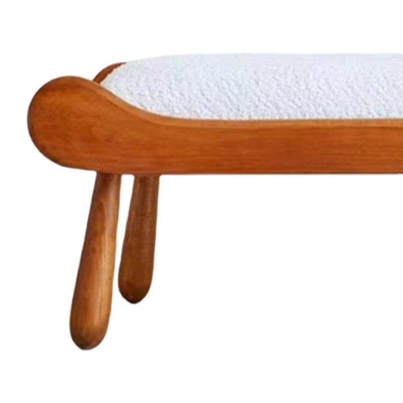 Banc en bois d'agneau massif simple et rétro, H 17,72 po x l 62,99 po x P 17,72 po