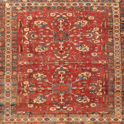 Tapis beige/gris/rouge traditionnel Hostivice