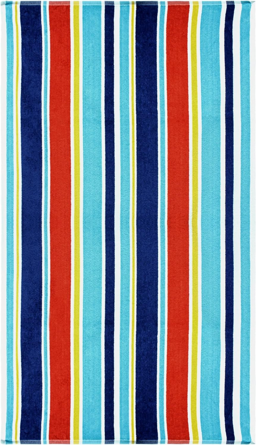 Makenna Striped Cotton Beach Towel, Multicolored