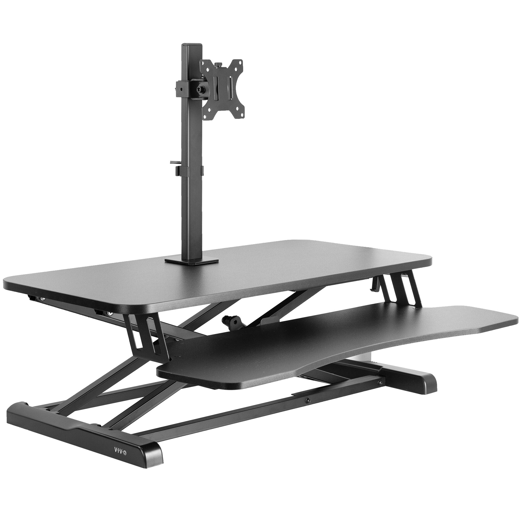 VIvo Black Desk Riser with Single Monitor Mount | Wayfair