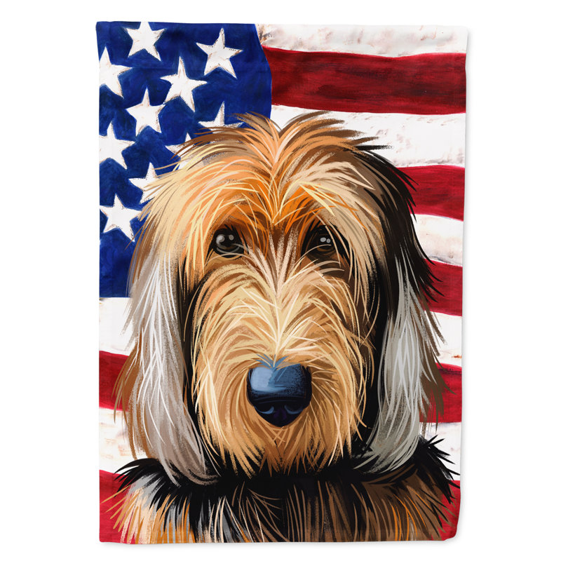 Polyester à 2 côtés 28 x 40 po drapeau maison, Chien à loutre