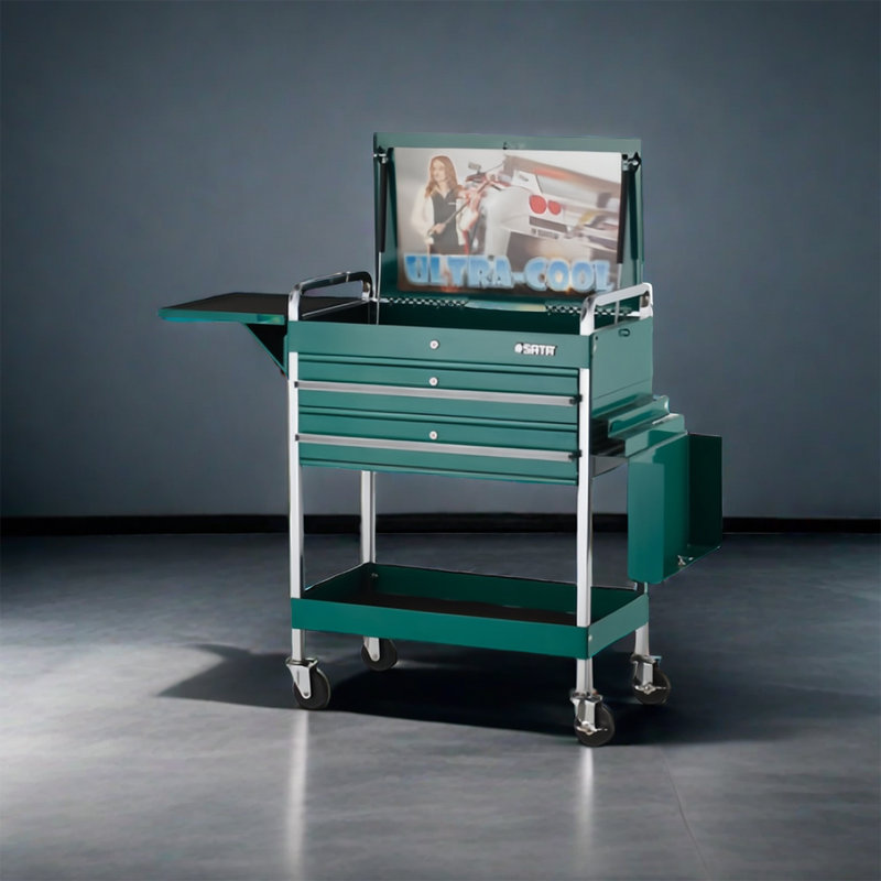 34.6'' W Steel Bottom Rollaway Chest with Wheels