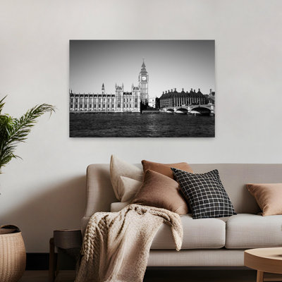 Big Ben London Landmark Classic Abstract Contemporary Architecture City Wall Art Print 1 Piece Wrapped Canvas Wall Art