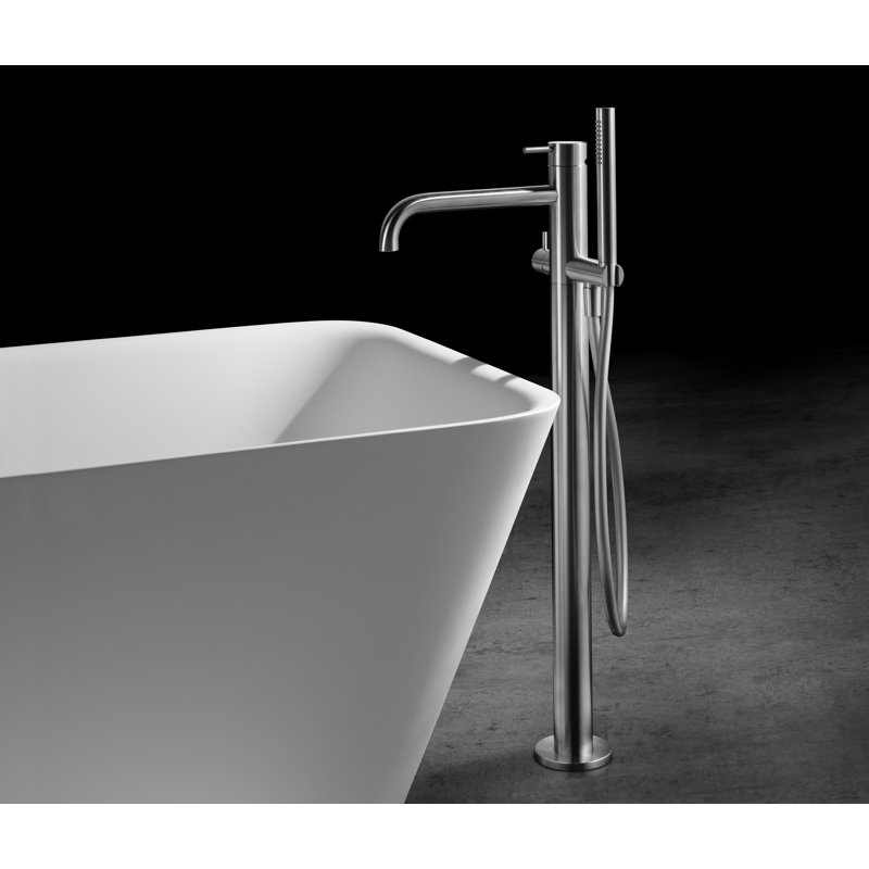 Acquaco Linki One Single-Hole Two Handle Freestanding Bathtub Faucet with Hand Shower with 9-7/8'' Spout Reach