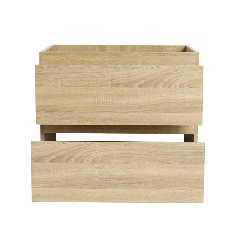 Wall-Mounted Bathroom Vanity For Enhanced Space Utilization, Light Oak