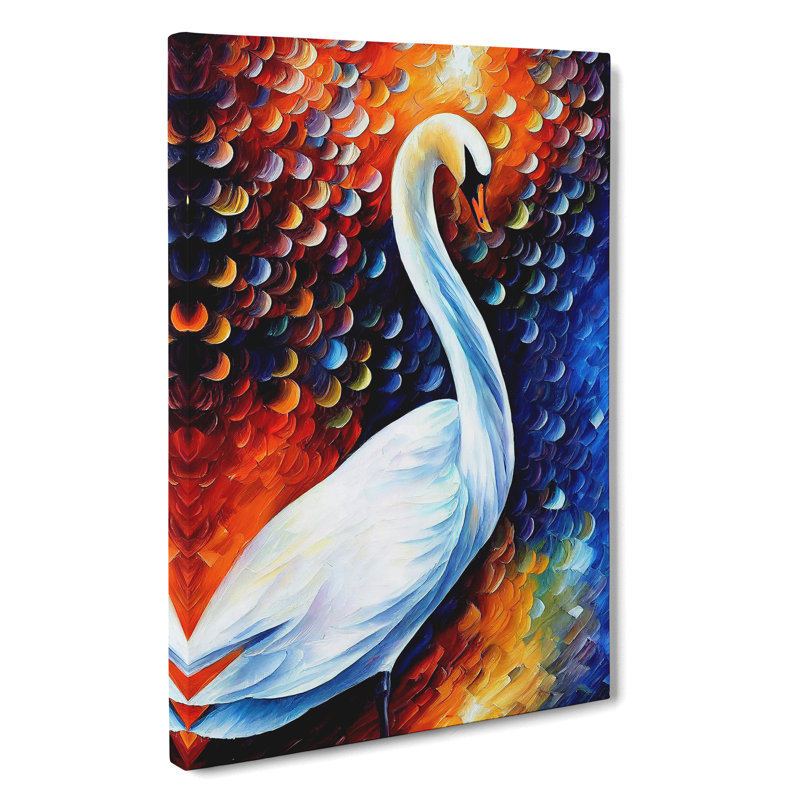 Swan Portrait No.4 - Wrapped Canvas, 50cm H x 35cm W x 3cm D