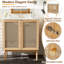 30-Inch Bathroom Vanity Crafted From Natural Materials, Featuring Handmade Rattan Doors And Soft-Closing Mechanisms-408377962