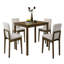 Ensemble de salle à manger 5 pièces Table de salle à manger 4 chaises Chaises en tissu beige