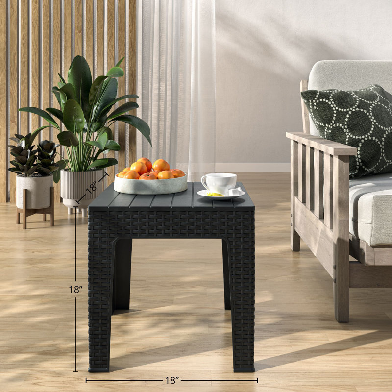 Table d'extérieur Nacari L 18 x l 18, Noir