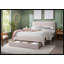 Mobilier de chambre à coucher contemporain de style contemporain avec texture de velours côtelé et tiroir