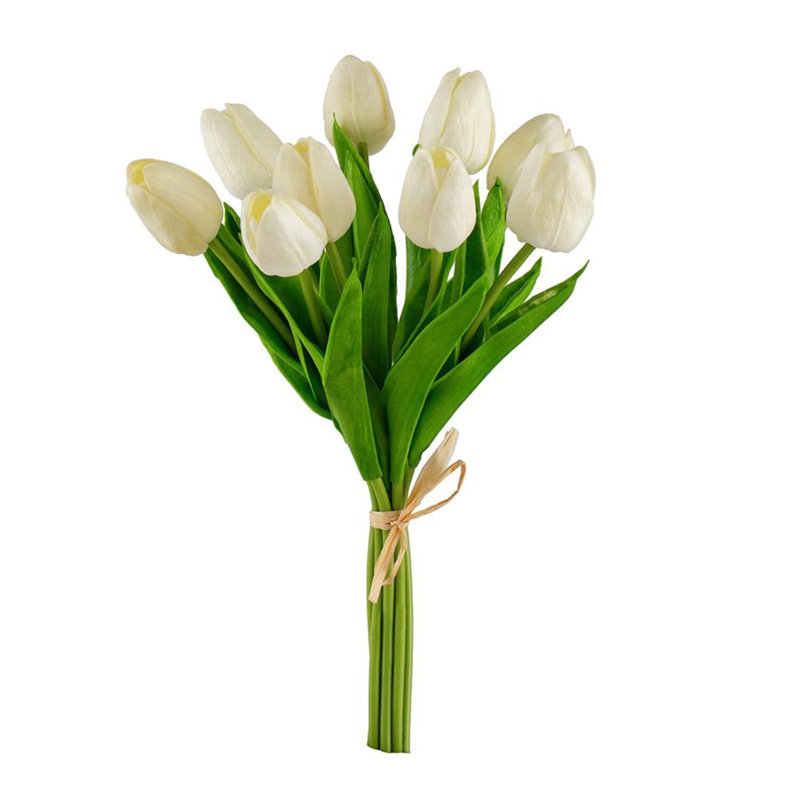 Fausse tulipe Tucson, Blanc, H 13 po x l 5,5 po x P 5,5 po