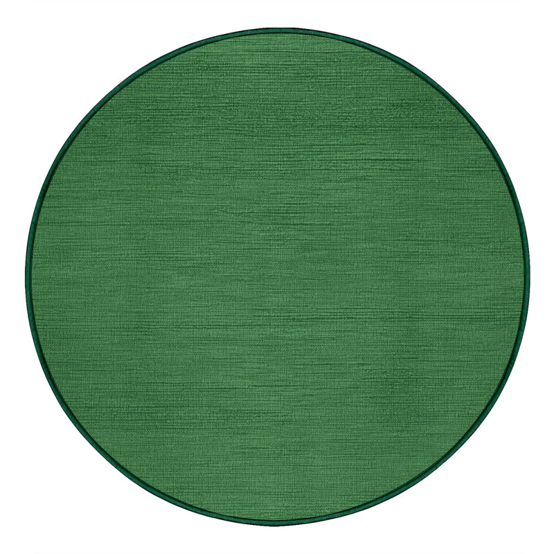 Tapis vert uni lavable à la machine, Rond 8 pi