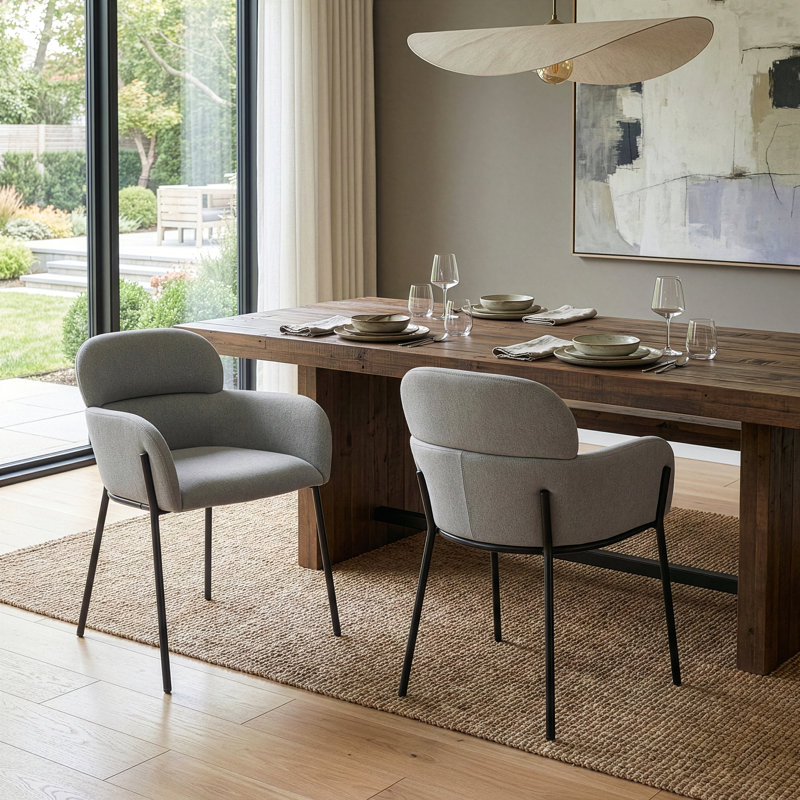 Khea 18.5'' H Fabric Upholstered Metal Armchair