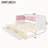 YDT Twin XL to King Daybed with Two Storage Drawers and Upholstered Backrest, White and Pink