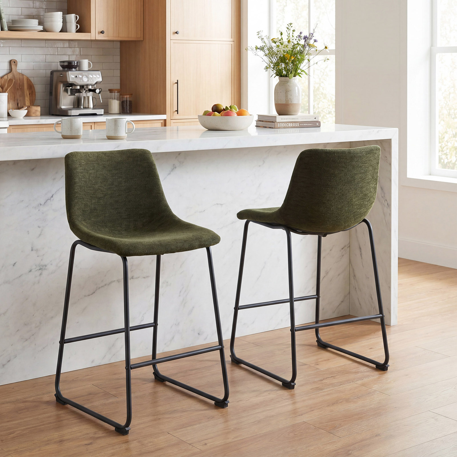 Anke Bar and Counter Stool, Green, Counter Stool (24” Seat Height)
