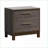 Contemporary 2-Drawer Nightstand Two-Tone Antique Gray with Brass Pulls
