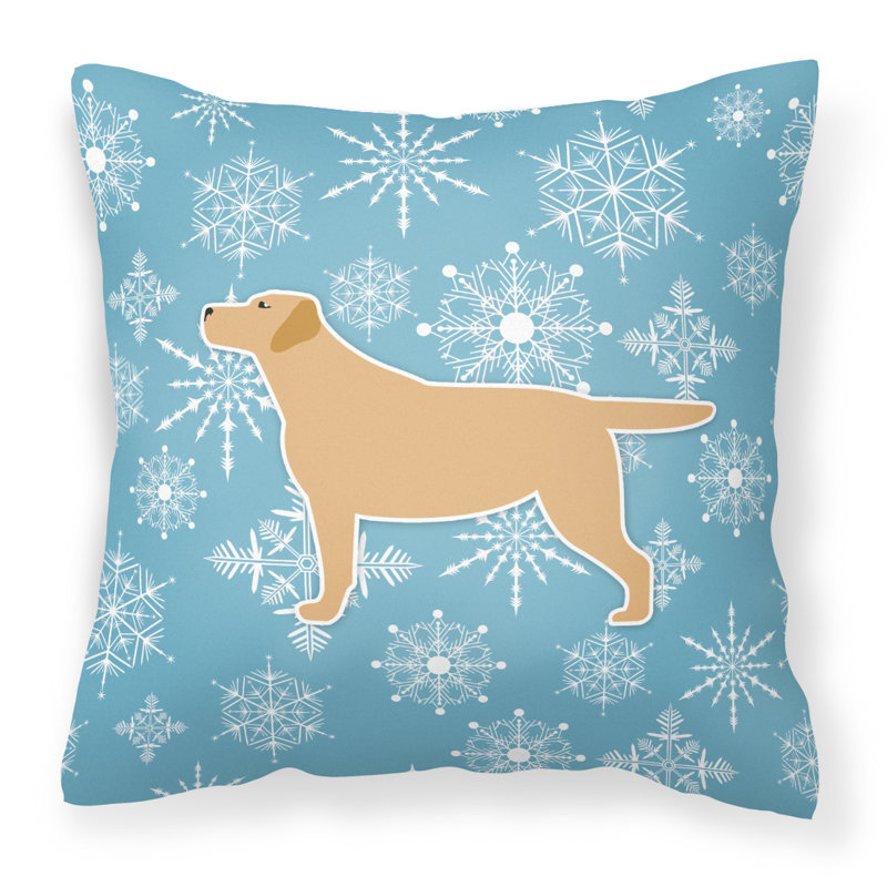 Coussin intérieur/extérieur en flocons d’hiver, H 14 po x l 14 po x P 3 po